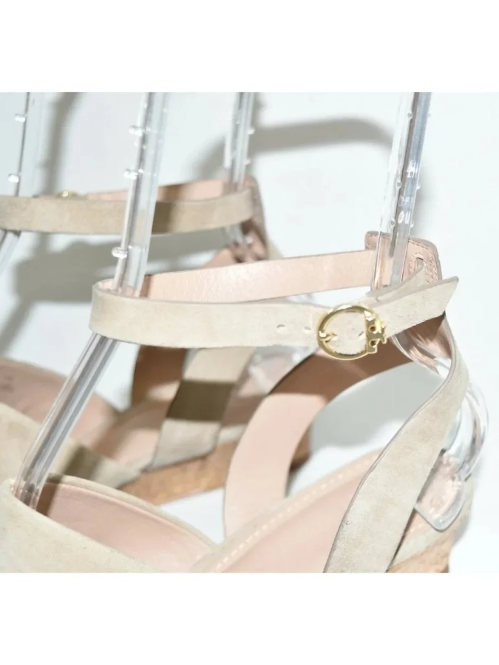 New! Tory Burch North Suede Low Wedge Sandal Fumo Tan Size 11 M CO1